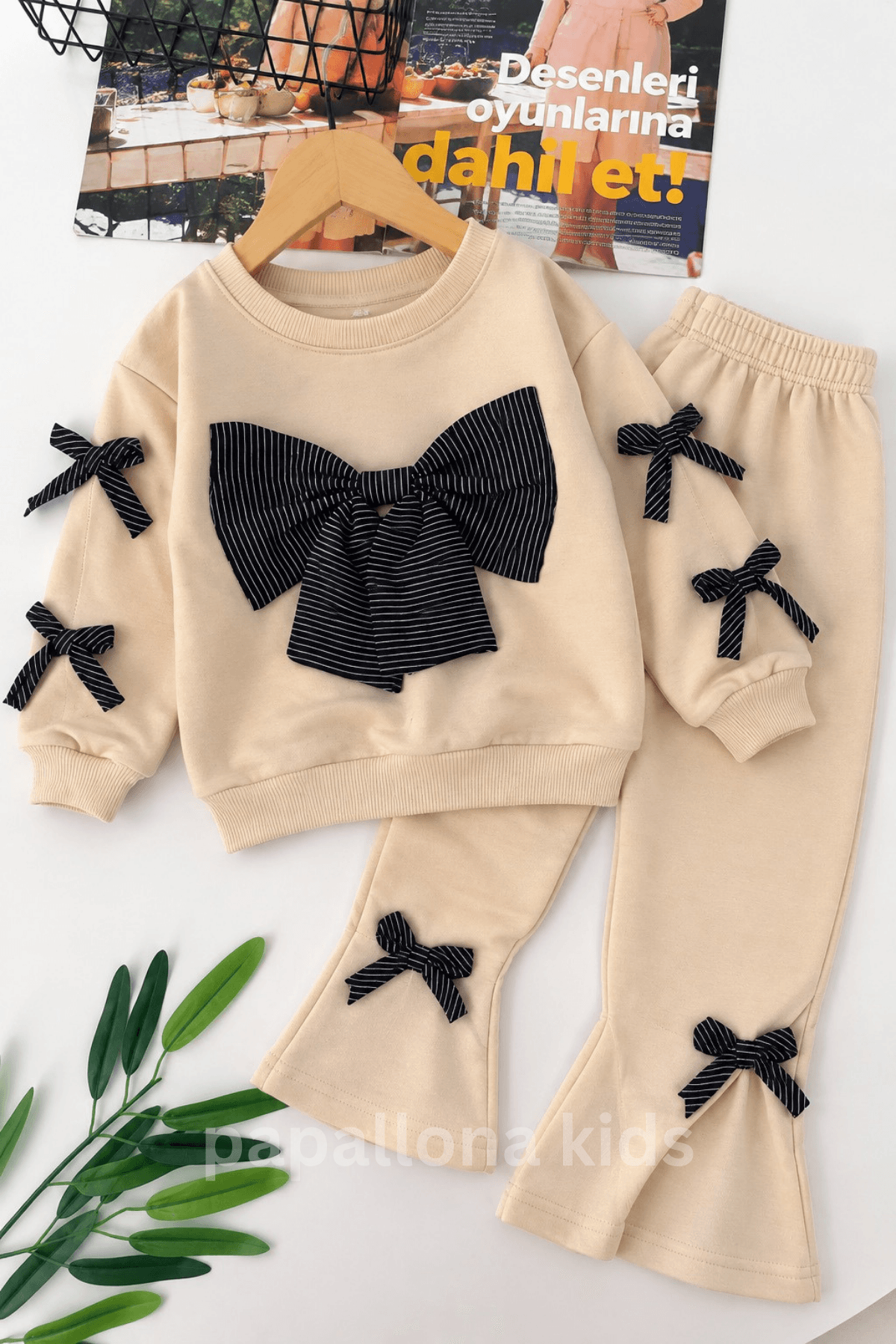 Ensemble fille 2 pièces avec nœuds