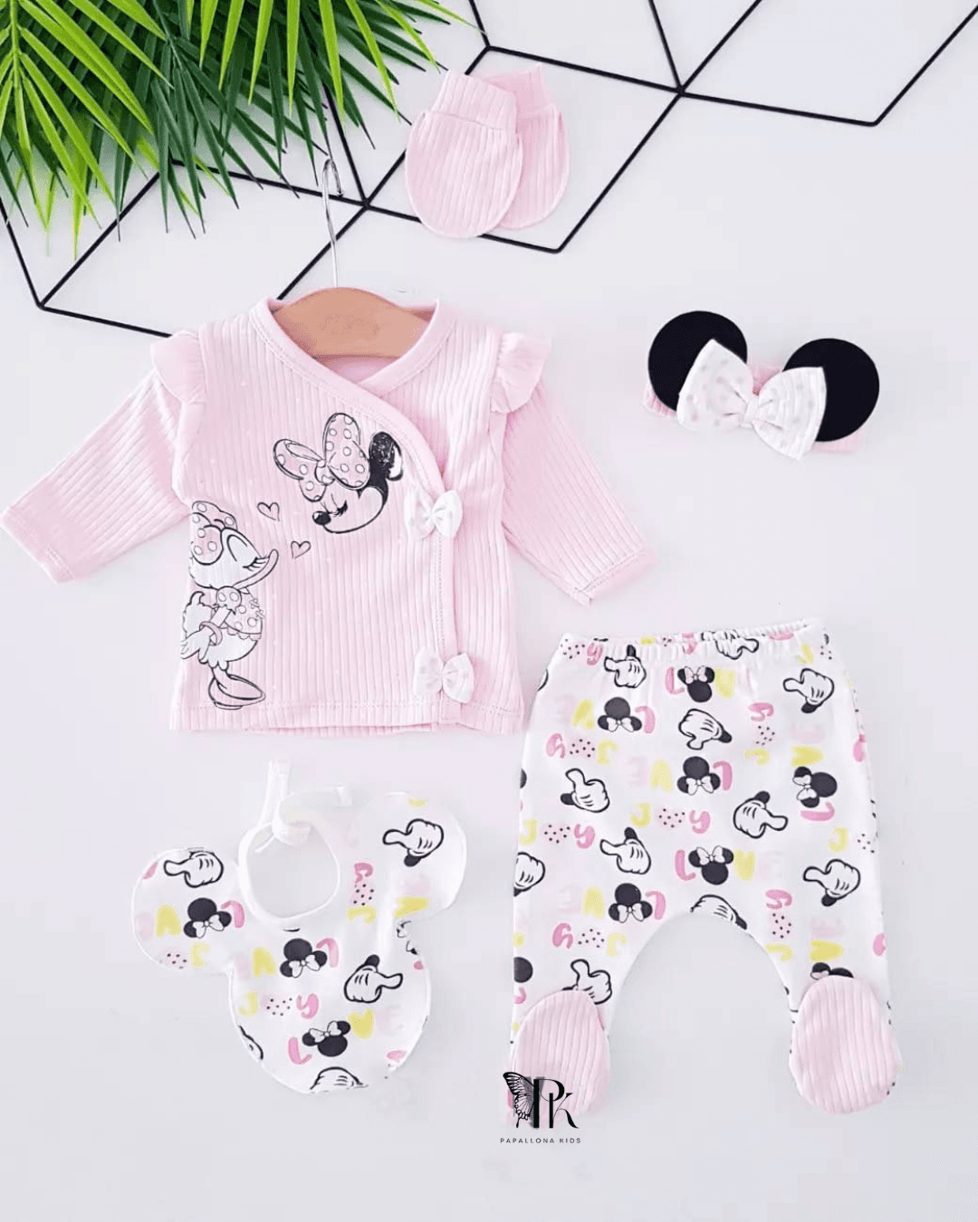 Ensemble Minnie Mouse 100% coton pour bébé fille