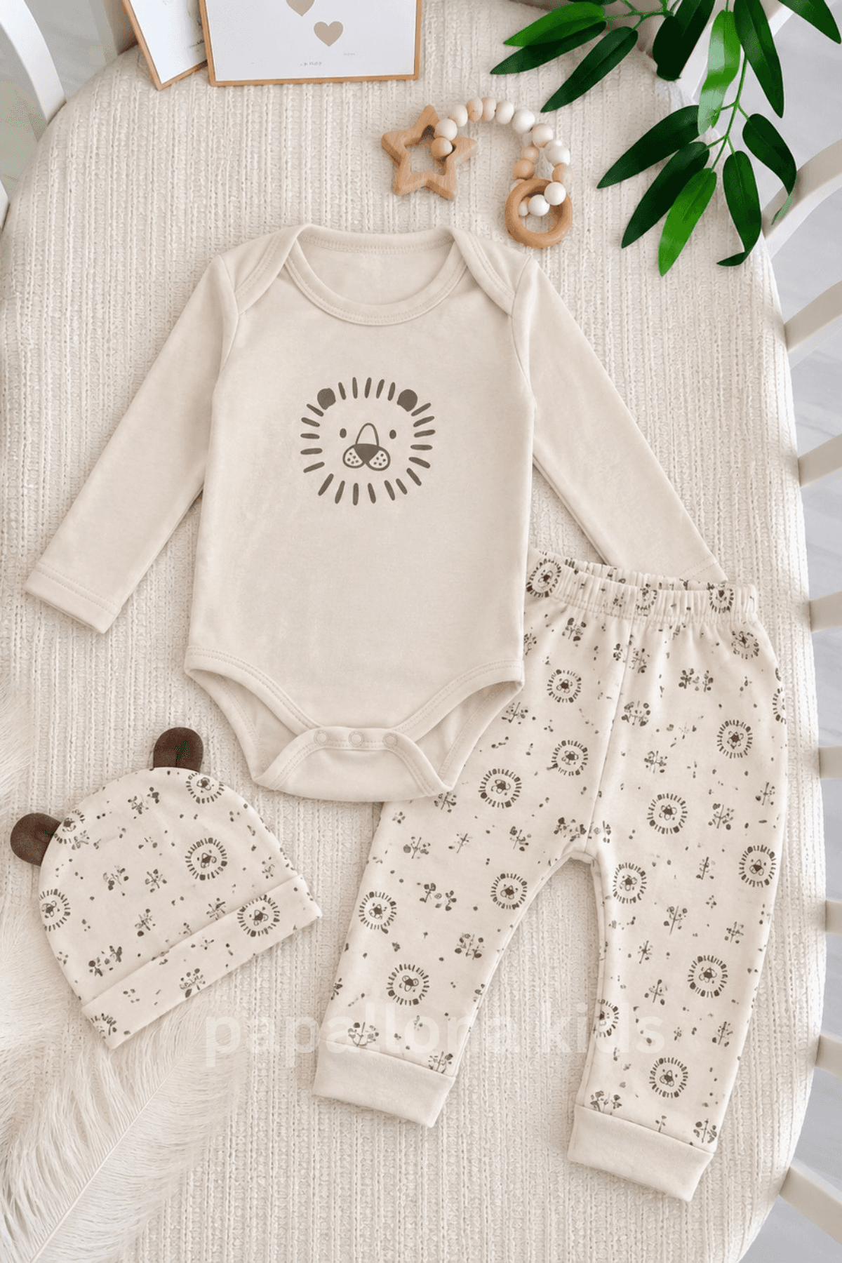 Ensemble bébé 3 pièces motif lion