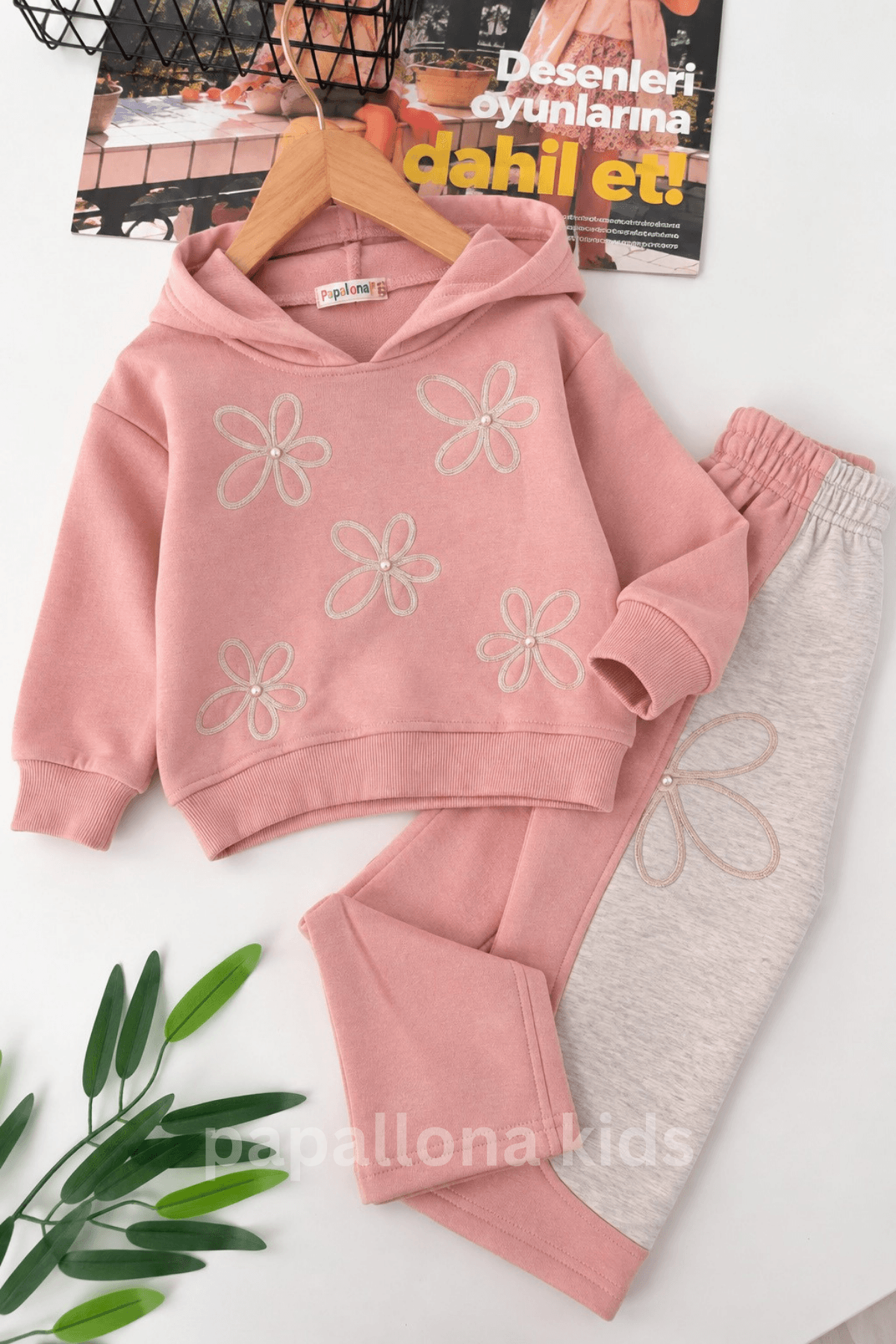 Ensemble fille Flowers 2 pièces avec capuche