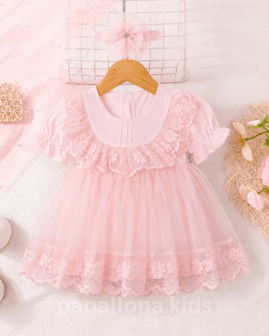 Robe fille en tulle et dentelle élégante