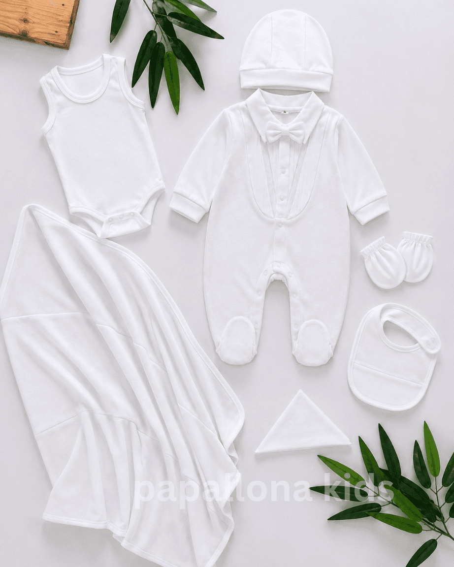 Ensemble de naissance chic avec bonnet
