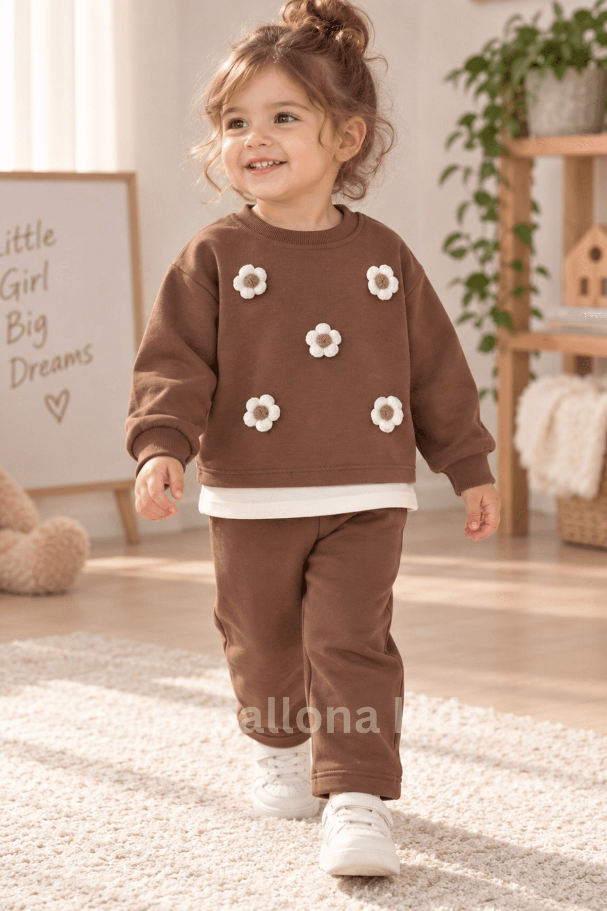 Ensemble fille 2 pièces avec fleurs en relief — 4