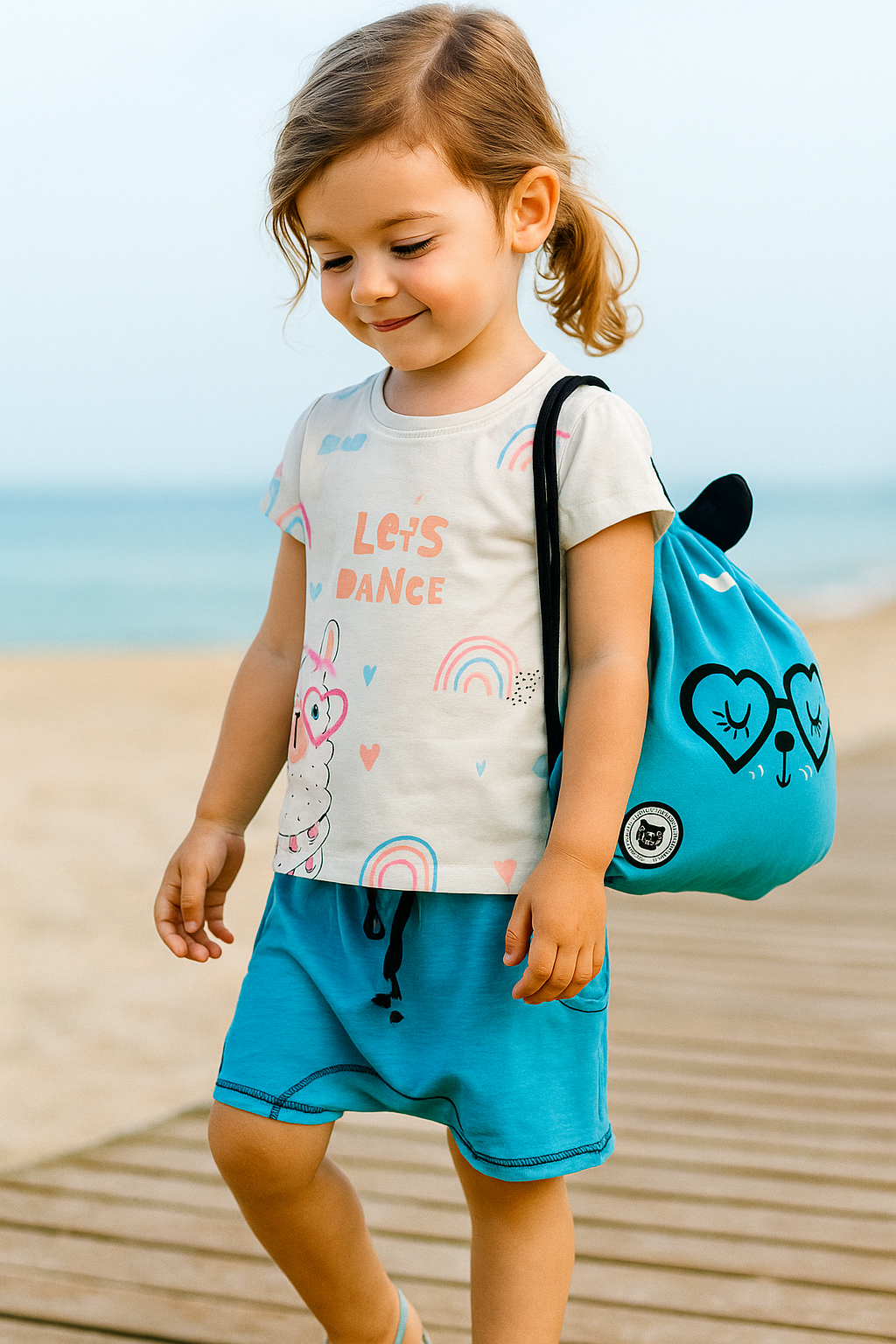 Ensemble 3 pièces comprenant un short et un sac