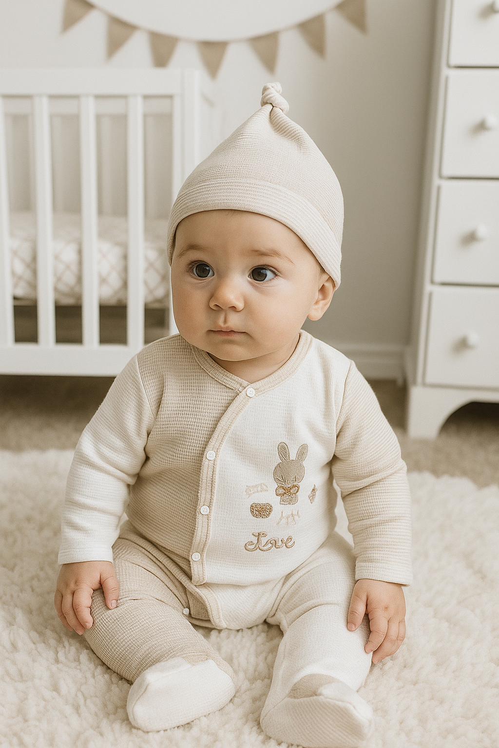 Un luxueux ensemble bébé en coton pour un look confortable et chaud