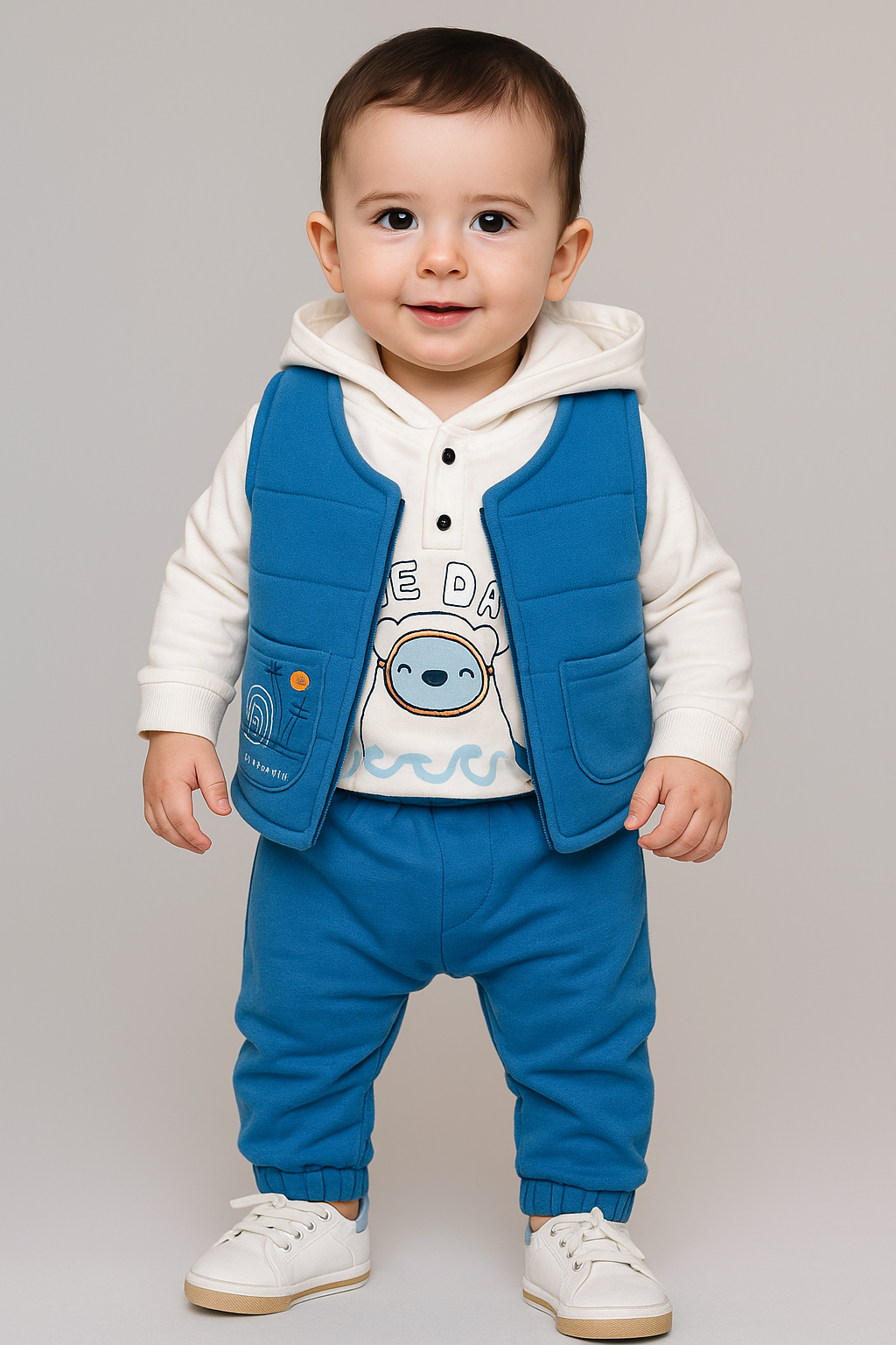 إطلالة شتوية ناعمة وألوان هادئة لطفلك