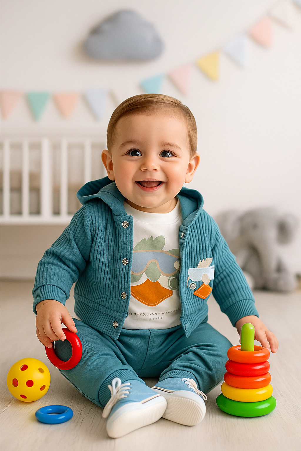 إطلالة شتوية دافئة لطفلك بطقم أنيق وعملي