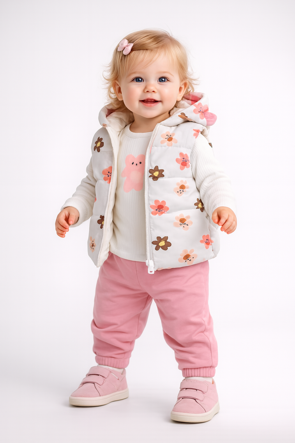 طقم شتوي  3 قطع – سترة مبطنة وبنطال مريح برسومات الدب