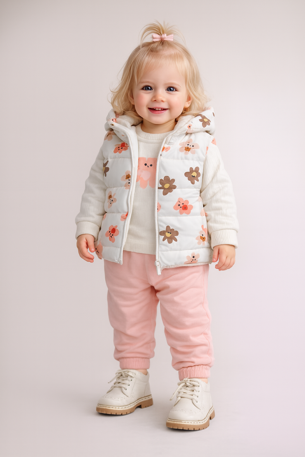 طقم شتوي  3 قطع – سترة مبطنة وبنطال مريح برسومات الدب