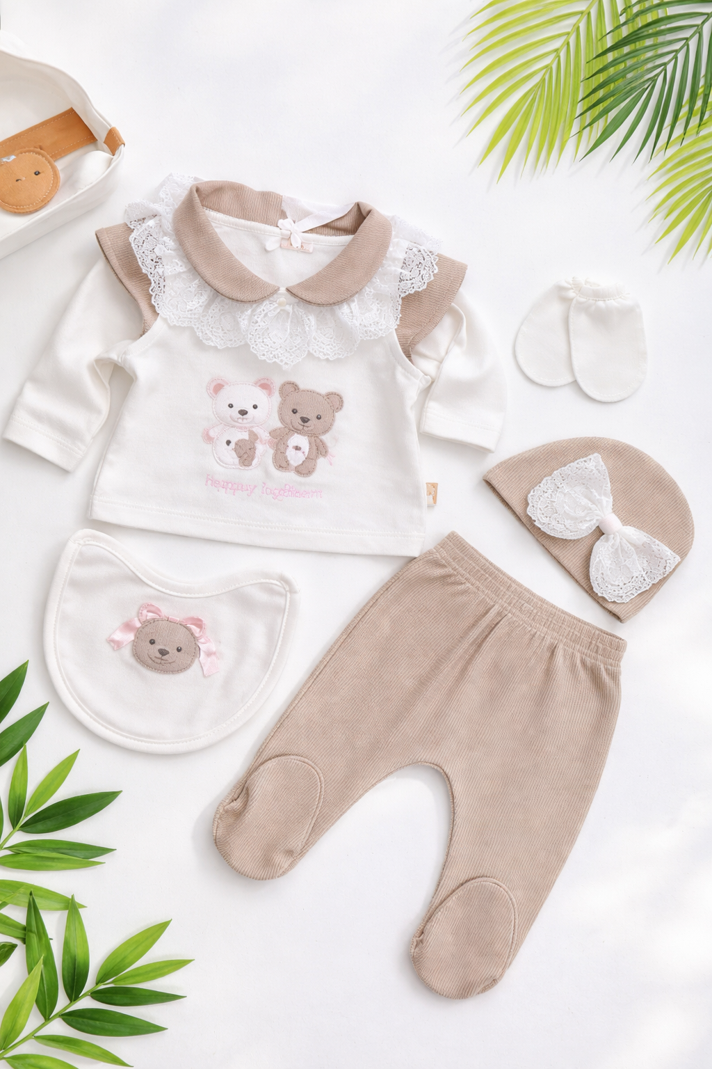 طقم بيبي فاخر – مثالي للهدايا أو خروجة المستشفى