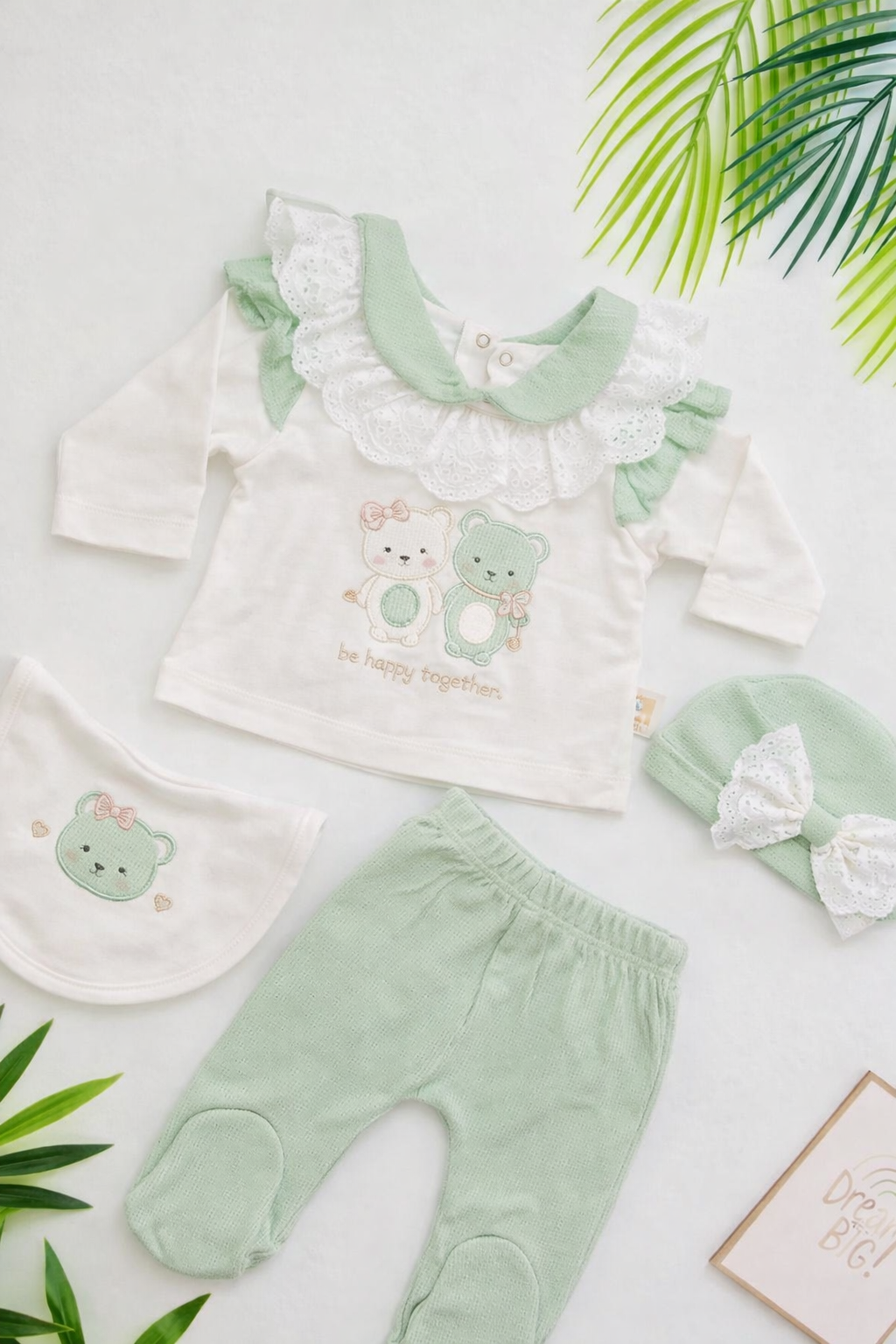 طقم بيبي فاخر – مثالي للهدايا أو خروجة المستشفى