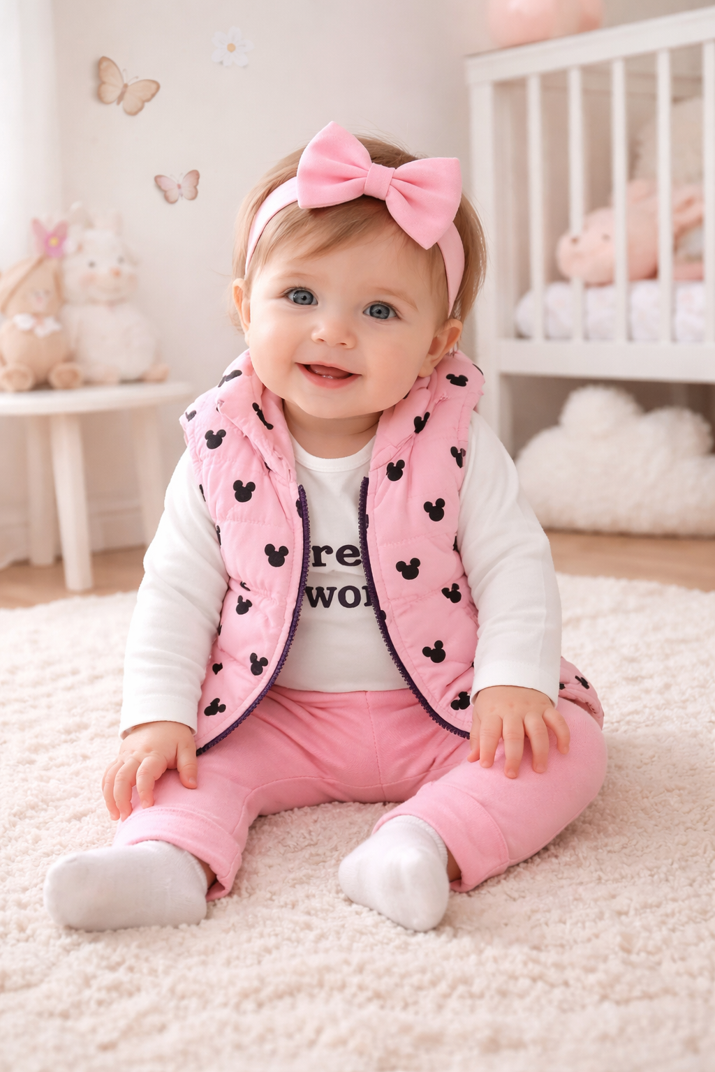 طقم شتوي  – 3 قطع بتصميم عصري ولون وردي ناعم