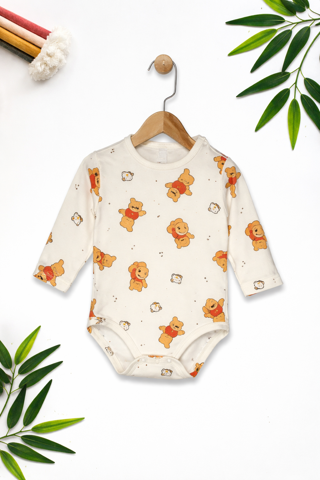 بدي بيبي قطن 100% بطبعة دب