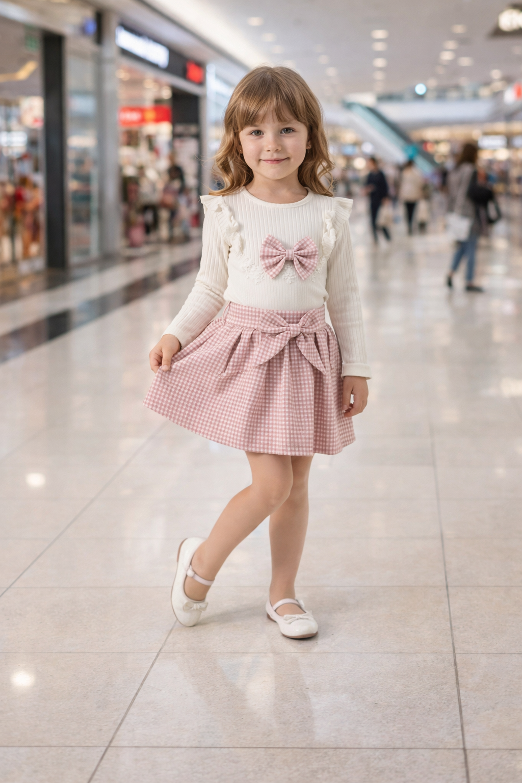 طقم بناتي أنيق بإطلالة ناعمة