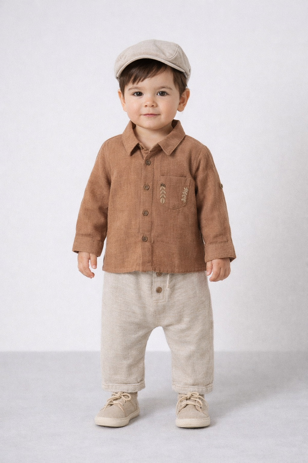 طقم أولادي (قميص + بنطال + قبعة)