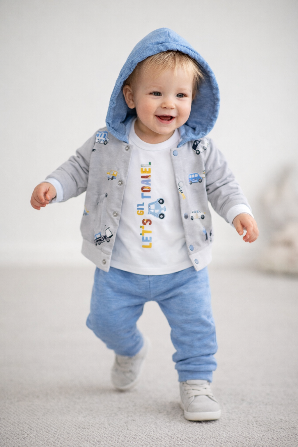 طقم ولادي 3 قطع قطن 100% مريح وناعم