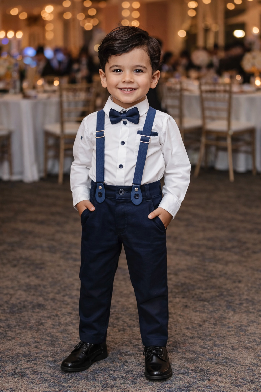 طقم  للأطفال بحمالات وبابيون – ستايل أنيق ومميز