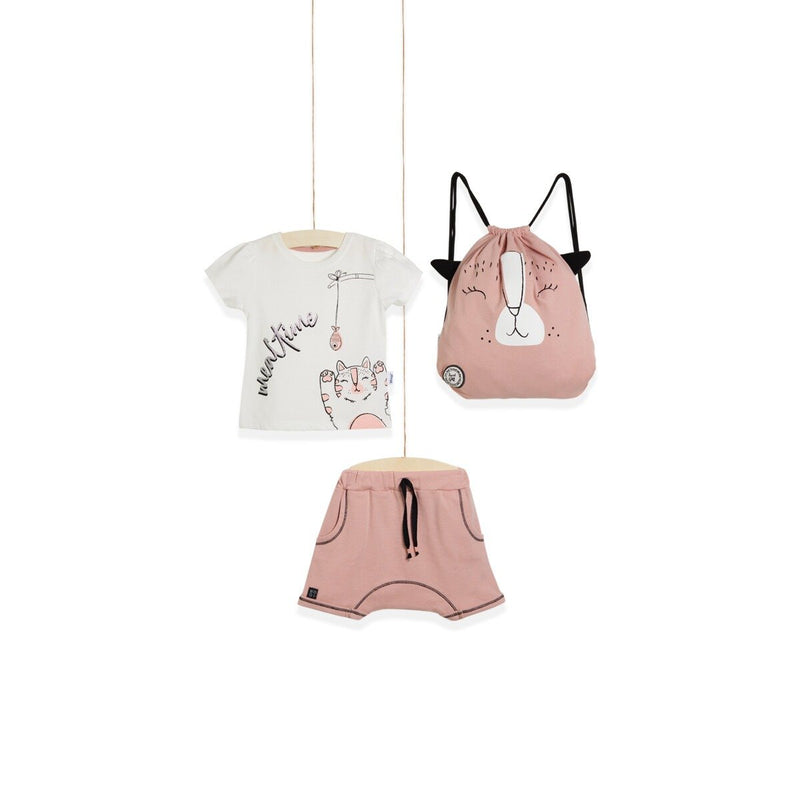 Ensemble 3 pièces comprenant un short et un sac
