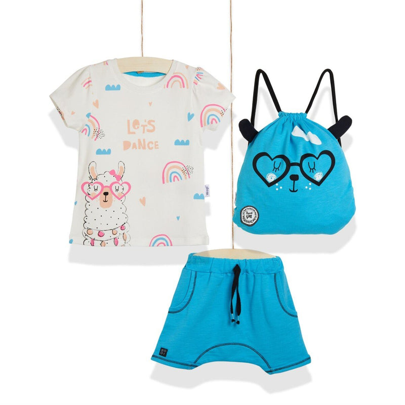 Ensemble 3 pièces comprenant un short et un sac