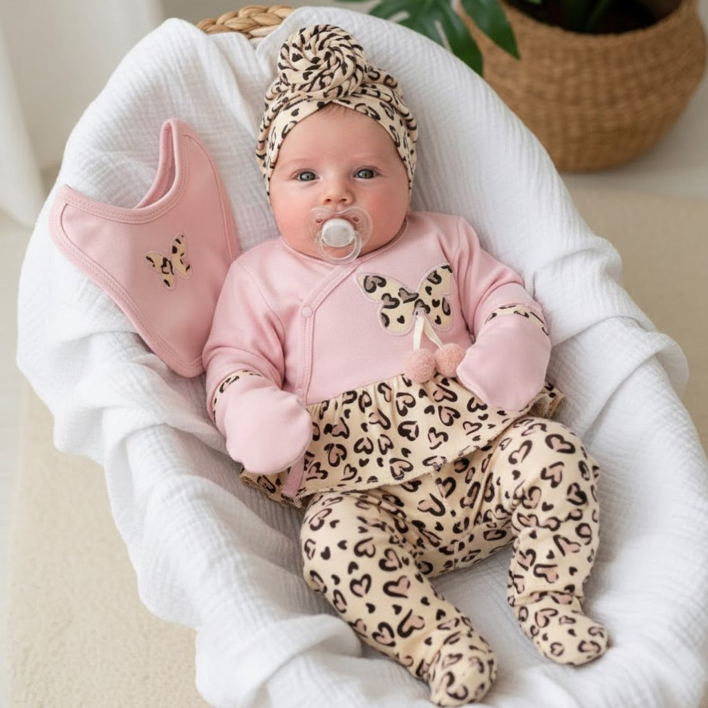 طقم مواليد بناتي كامل 10 قطع – ستايل كيوت وناعم