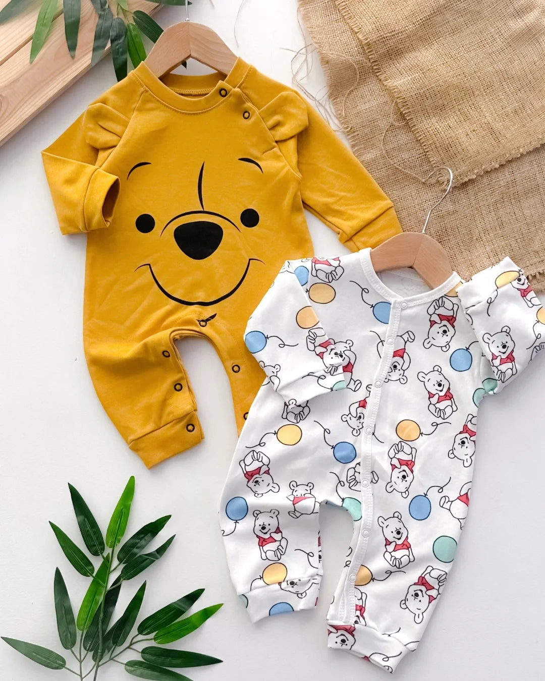 طقم سالوبيت أطفال بتصميم الدب 🐻 – قطعتان ناعمتان ومريحتان