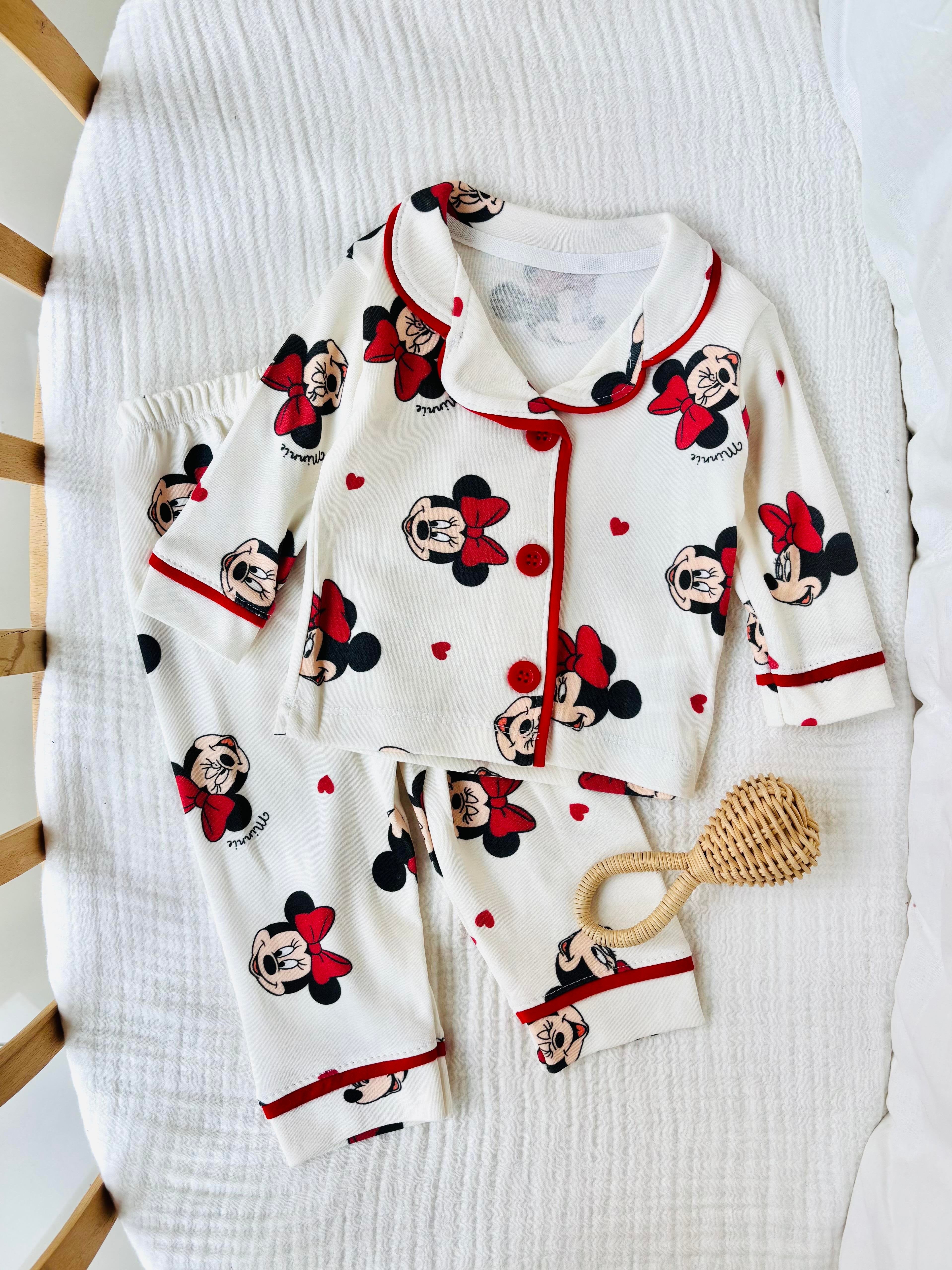 بيجاما بناتي قطنية بطبعة ميني ماوس