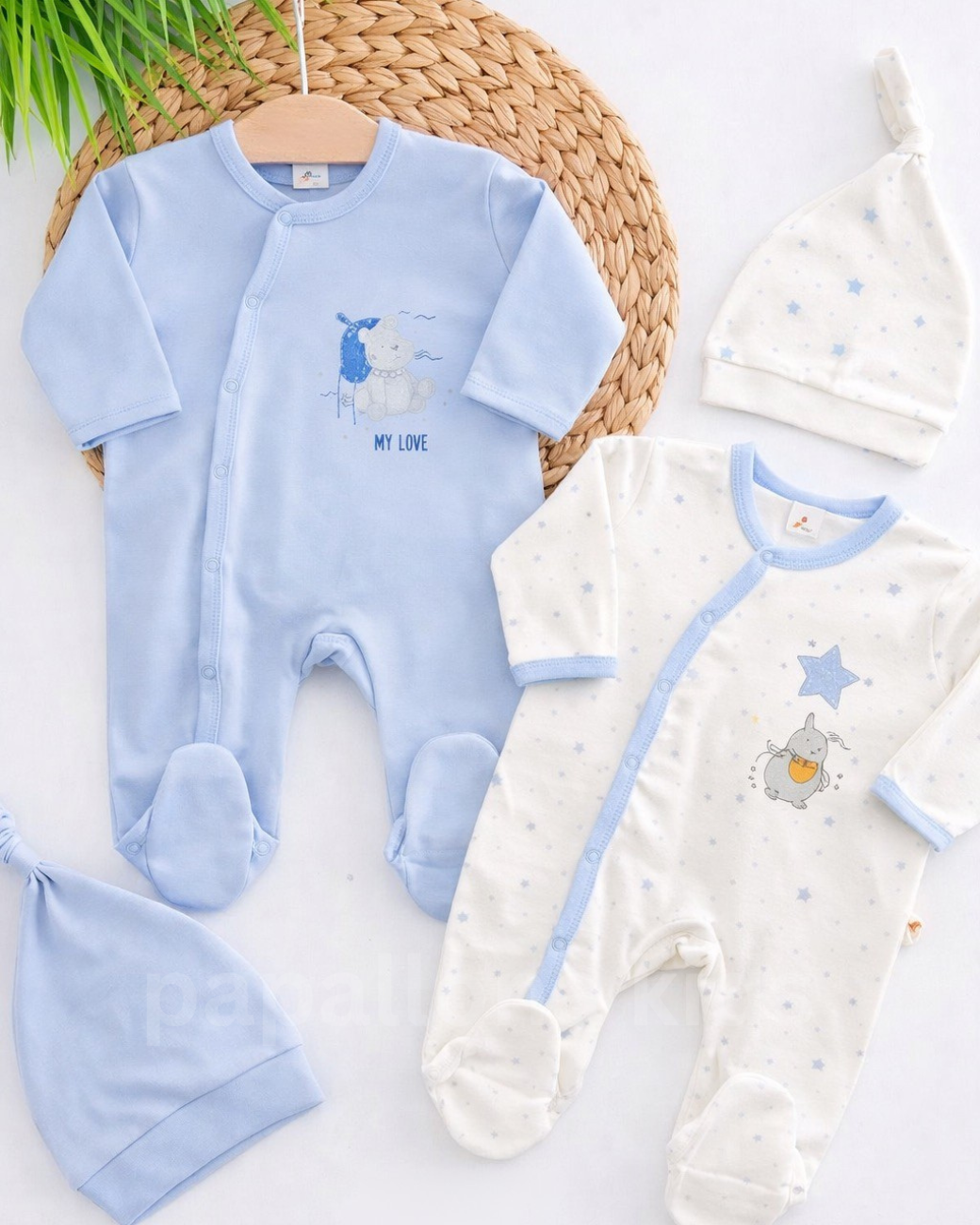 طقم بيبي 4 قطع قطن ناعم – ولادي وبناتي